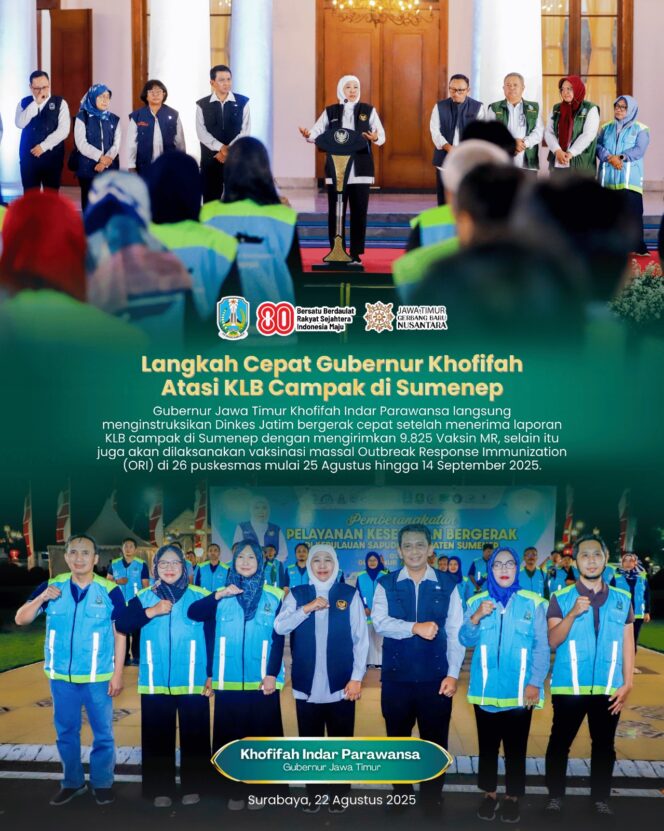 
					Gerak Cepak Hadapi KLB Campak di Sumenep, Gubernur Khofifah Kirim 9.825 Vaksin dan Besok ke Sumenep Lakukan ORI di 26 Puskesmas