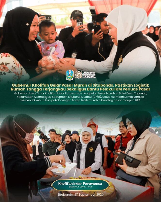 
					Pastikan Kebutuhan Warga Terjangkau, Gubernur Khofifah Buka Pasar Murah Ke-115 di Situbondo