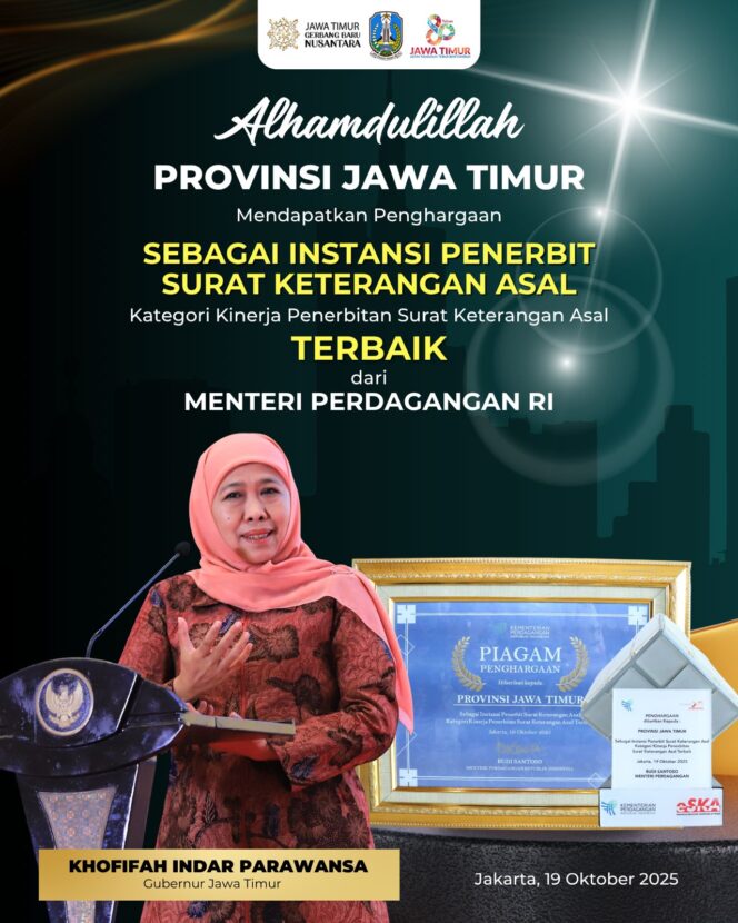 
					Gubernur Khofifah Sebut IPSKA Award Jadi Bukti Nyata Jatim Siap Jadi Pusat Ekspor Nasional