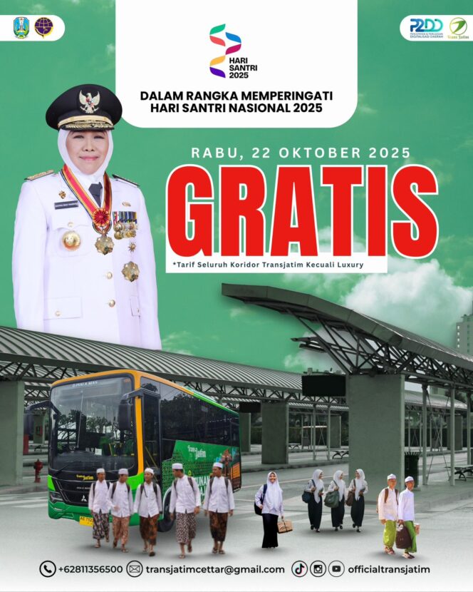 
Gubernur Khofifah: Momentum Hari Santri Jadi Inspirasi Bangun Peradaban Transportasi yang Tertib dan Bersih