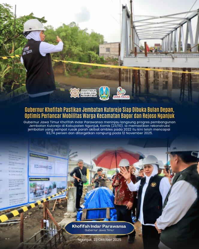 
Gubernur Khofifah: Jembatan Kutorejo Segera Difungsikan, Dorong Konektivitas Bagor–Rejoso dan Akses ke Bojonegoro