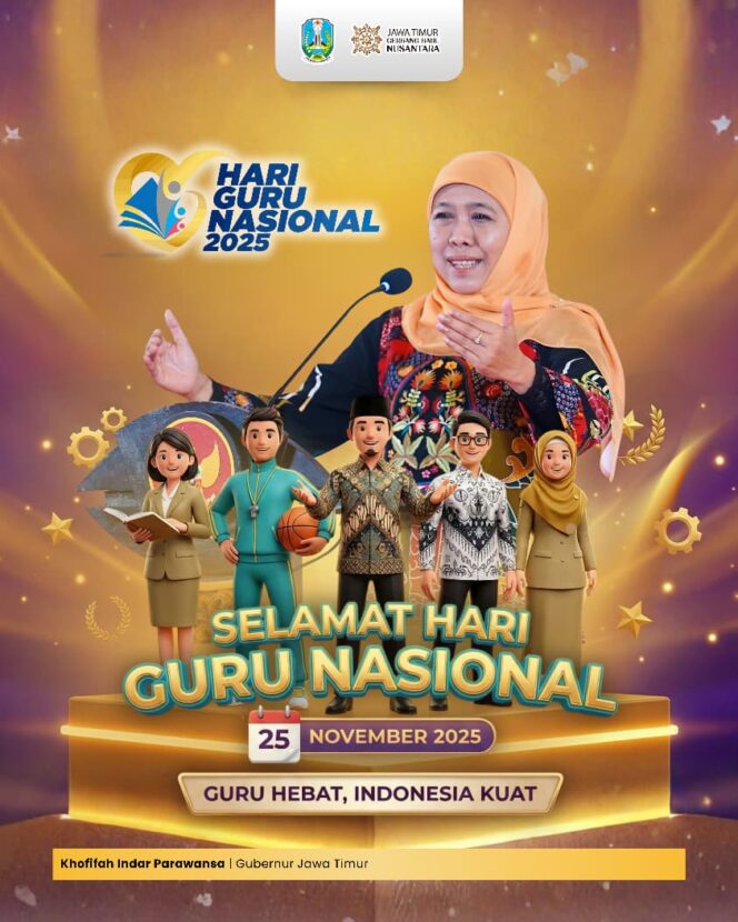 
					Gubernur Khofifah Dorong Guru Jatim Terus Berinovasi Cetak Generasi Emas Indonesia 2045