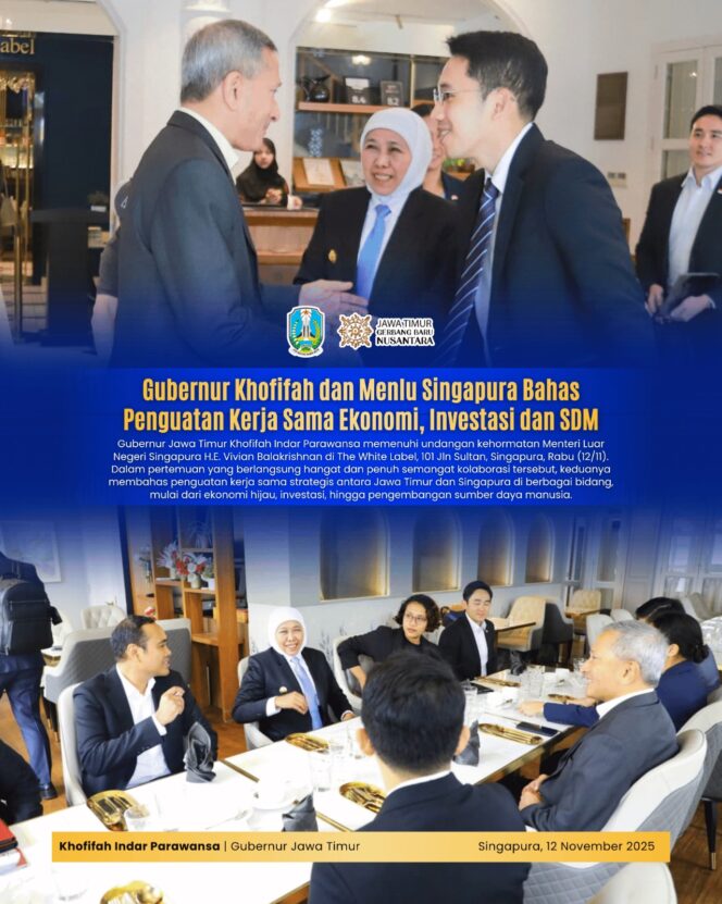 
					Gubernur Khofifah Paparkan Kekuatan Infrastruktur dan Daya Saing Jatim di Hadapan Menteri Luar Negeri Singapura