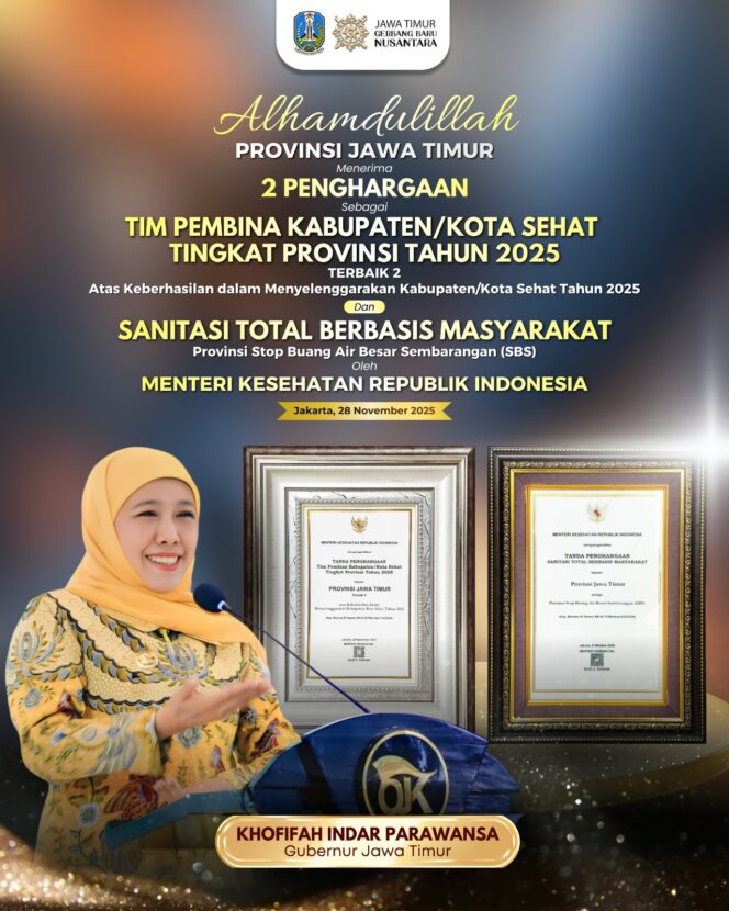 
					Keberhasilan Stop BABS hingga Pembinaan KKS, Gubernur Khofifah Pastikan Jatim Konsisten Bangun Ekosistem Kesehatan yang Lebih Sehat