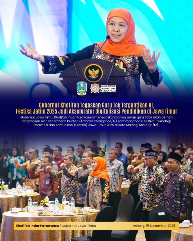 
					Bukan Sekadar Teknologi, Khofifah Sebut Festival TIK Jatim 2025 sebagai Mesin Penggerak Transformasi Pendidikan.