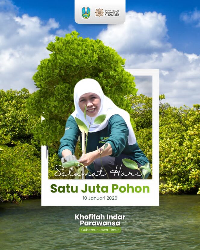 
Gubernur Khofifah Ajak Warga Jatim Konversi Bunga Papan Jadi Pohon Hidup di Hari Gerakan Satu Juta Pohon