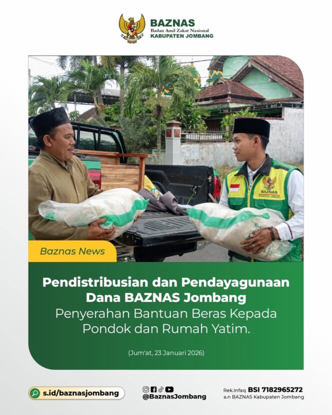 
Bantuan Beras BAZNAS Jombang Dukung Ketahanan Pangan
