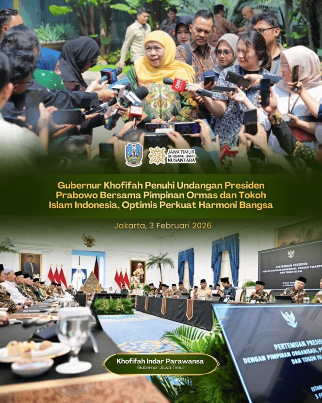 
Gubernur Khofifah Hadiri Pertemuan Presiden Prabowo dengan Ormas Islam, Dorong Sinergi Jaga Kedamaian Indonesia