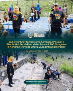 Gubernur Khofifah Pimpin Gerakan Nandur Mangrove di Kenjeran, Dorong Lingkungan Pesisir Berkelanjutan