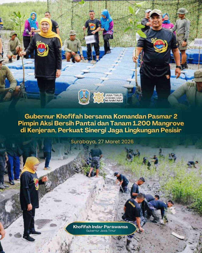 
Gubernur Khofifah Pimpin Gerakan Nandur Mangrove di Kenjeran, Dorong Lingkungan Pesisir Berkelanjutan