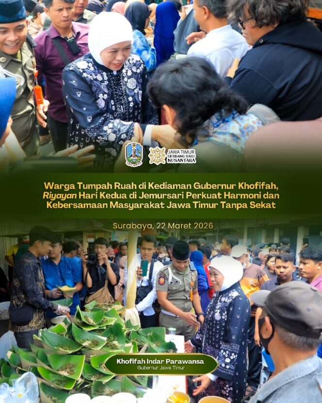 
Gubernur Khofifah Ajak Pererat Kebersamaan, Riyayan Jemursari Jadi Ruang Hangat Silaturahmi Warga
