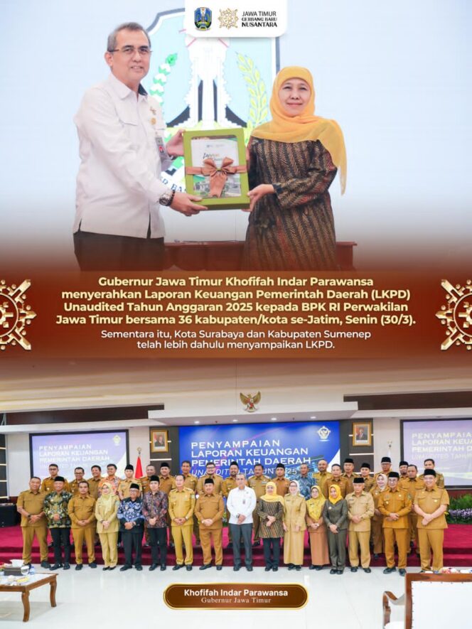 
Gubernur Khofifah Dorong Perbaikan Berkelanjutan LKPD, Tekankan Pentingnya Tindak Lanjut Rekomendasi BPK