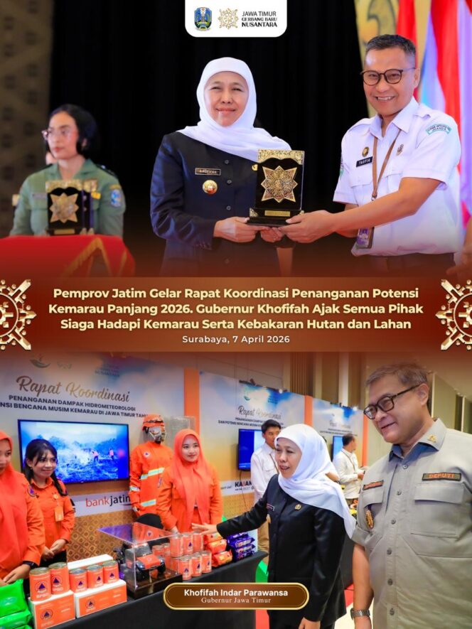 
Gubernur Khofifah Tekankan Pentingnya Distribusi Air Bersih dan Pemantauan Titik Api Hadapi Risiko Kekeringan dan Karhutla