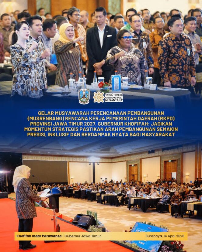 
Gubernur khofifah tekankan kolaborasi pentahelix dalam musrenbang rkpd 2027 untuk percepatan kesejahteraan