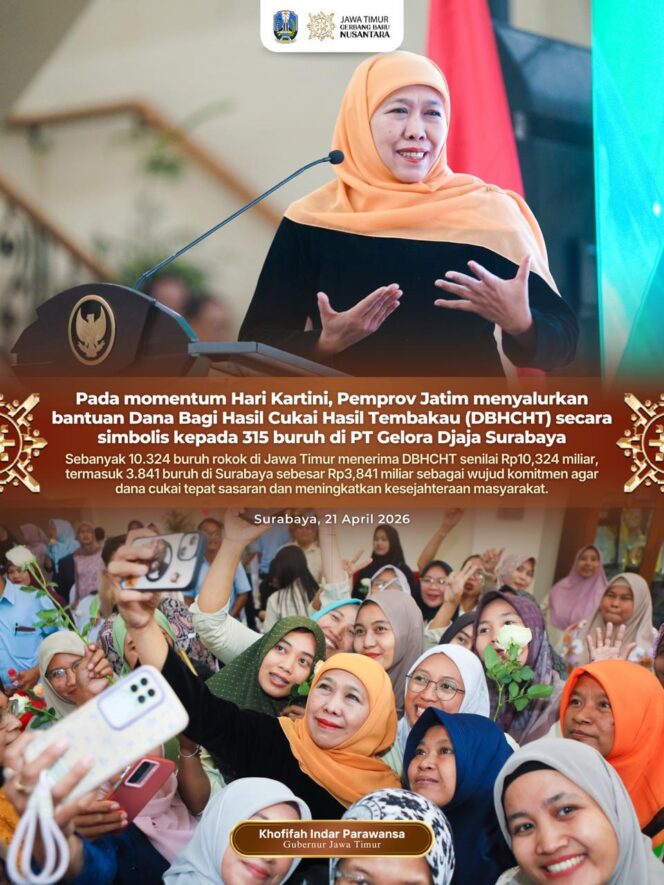 
Gubernur Khofifah Tegaskan Peran Strategis Perempuan dalam Ekonomi melalui Penyaluran DBHCHT dan KIP Putri Jawara