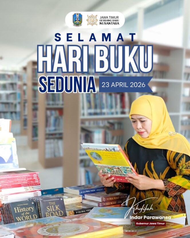 
Gubernur Khofifah Peringati Hari Buku Sedunia, Dorong Literasi Jadi Fondasi Kemajuan Bangsa