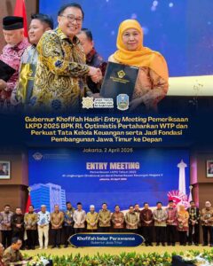 Gubernur Khofifah Hadiri Entry Meeting BPK RI, Dorong Tata Kelola Keuangan Daerah Lebih Transparan dan Akuntabel