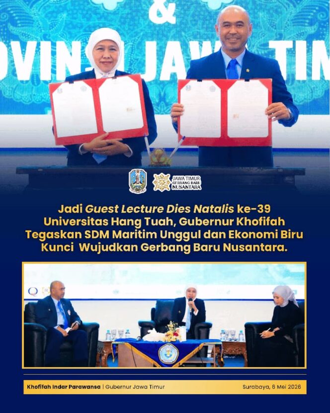 
Gubernur Khofifah Dorong Universitas Hang Tuah Cetak SDM Maritim Berdaya Saing Global