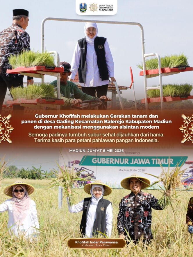 
Gubernur Khofifah Dorong Modernisasi Alsintan untuk Perkuat Produktivitas Pertanian Jawa Timur