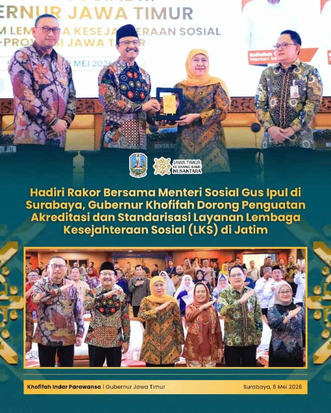
Gubernur Khofifah Ajak LKS di Jatim Perkuat Gotong Royong dan Kesetiakawanan Sosial