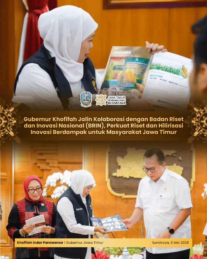 
Gubernur Khofifah Dorong Hilirisasi Inovasi BRIN untuk Perkuat Ekonomi dan Layanan Publik