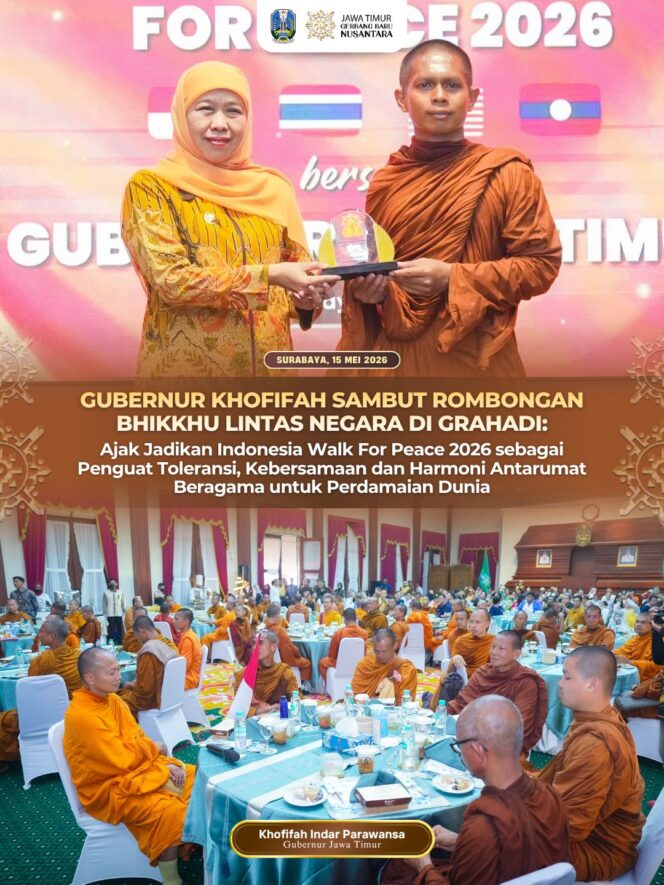 
Gubernur Khofifah Ajak Masyarakat Rawat Toleransi Lewat Indonesia Walk for Peace 2026