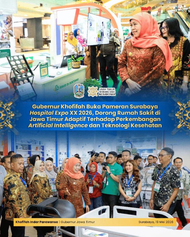 
Gubernur Khofifah Optimistis Surabaya Hospital Expo Jadi Referensi Nasional Pengembangan Teknologi Kedokteran dan Layanan Kesehatan