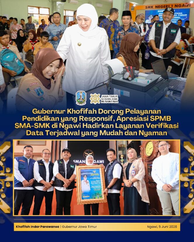 
Sistem Terjadwal SPMB di Ngawi Dapat Apresiasi Gubernur Khofifah karena Permudah Calon Murid dan Orang Tua