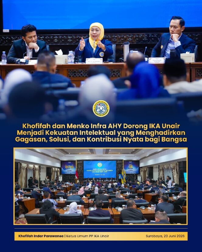 
Rakor Dewan Pakar PP IKA UNAIR Hasilkan Gagasan Strategis dan Inovatif, Gubernur Khofifah Optimistis Perkuat Peran Alumni bagi Bangsa