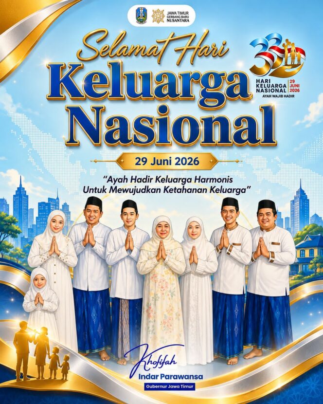 
Peringati Harganas Ke-33, Gubernur Khofifah Dorong Pengasuhan Kolaboratif Ayah dan Ibu untuk Wujudkan Ketahanan Keluarga