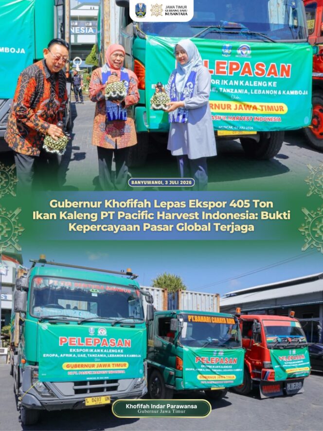 
Gubernur Khofifah Dorong Penguatan Industri Pengolahan Perikanan, Ekspor 405 Ton Ikan Kaleng Tembus Afrika, Timur Tengah, dan Eropa