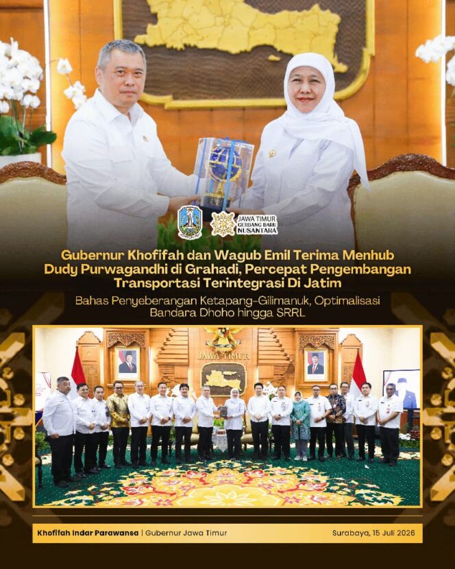 
Gubernur Khofifah Bersama Menhub Dudy Matangkan Pengembangan Ketapang–Gilimanuk, Bandara Dhoho, dan SRRL
