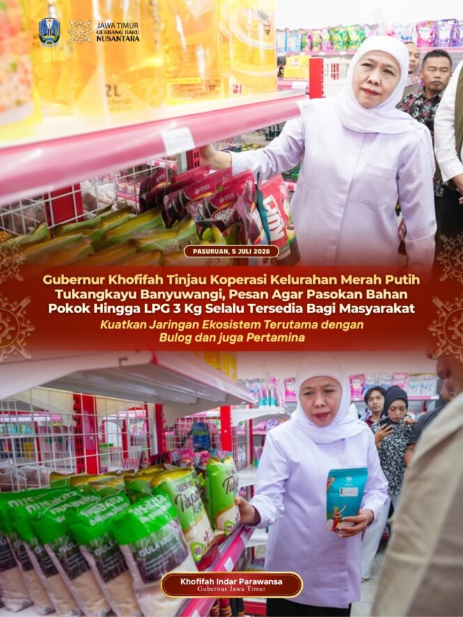 
Tinjau KKMP Tukangkayu, Gubernur Khofifah Tekankan Penguatan Jaringan Bulog dan Pertamina untuk Jamin Pasokan