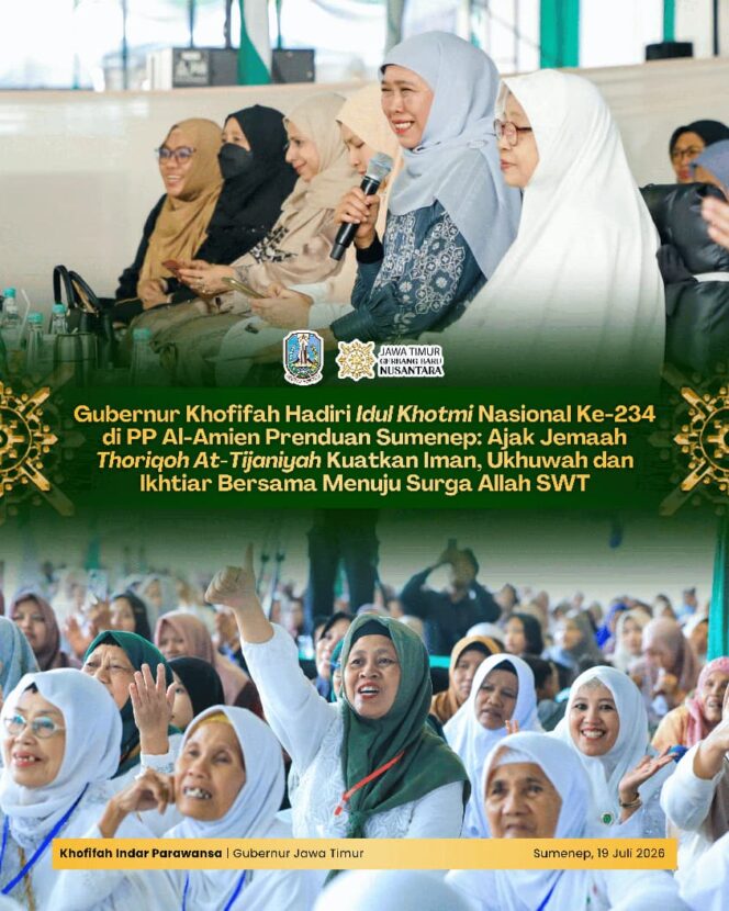 
Idul Khotmi Nasional ke-234 Jadi Momentum, Gubernur Khofifah Ajak Perkuat Spiritualitas dan Persaudaraan Umat