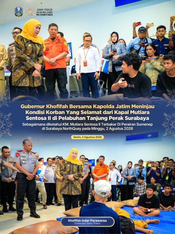 
Kebakaran KMP Mutiara Sentosa II, Gubernur Khofifah dan Kapolda Jatim Pastikan Evakuasi Berjalan Terpadu