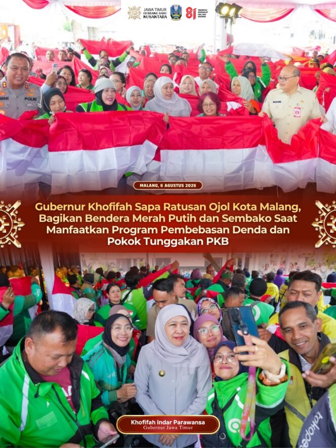 
Ringankan Beban Ekonomi Ojol, Gubernur Khofifah Hadirkan Pembebasan Denda dan Pokok Tunggakan PKB di Jawa Timur
