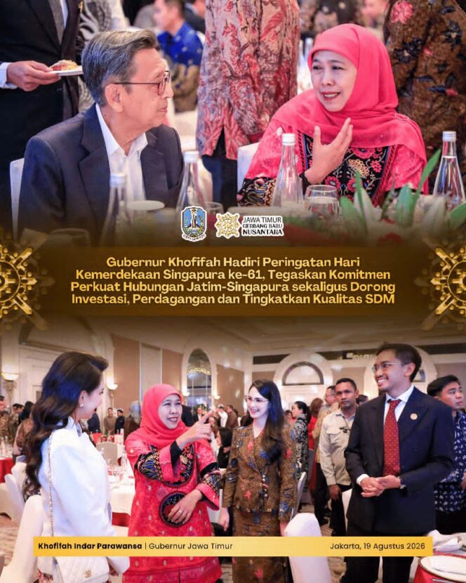 
Hubungan Jatim-Singapura Makin Produktif, Gubernur Khofifah Soroti Potensi Investasi dan Perdagangan