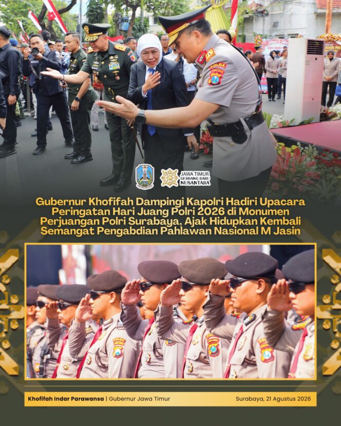 
Gubernur Khofifah dan Kapolri Listyo Sigit Peringati Hari Juang Polri, Hidupkan Kembali Nilai Perjuangan M. Jasin