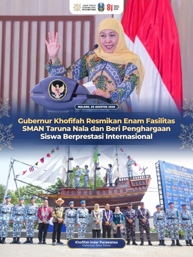 
Gubernur Khofifah Beri Penghargaan 10 Siswa Berprestasi Internasional, Dorong Taruna Nala Terus Ukir Prestasi