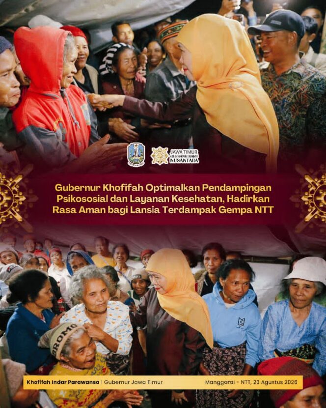
Pendampingan Psikososial Jadi Perhatian, Gubernur Khofifah Dorong Lansia Terdampak Gempa Kembali Merasa Aman