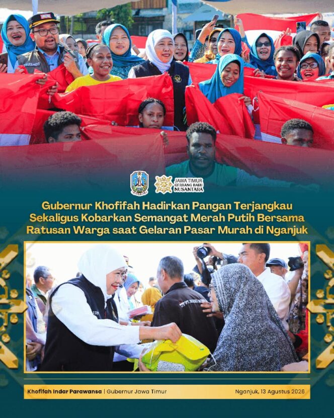 
Gubernur Khofifah Gelar Pasar Murah di Nganjuk, Perkuat Pengendalian Inflasi dan Jaga Daya Beli Masyarakat