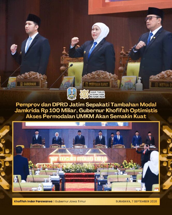 
Gubernur Khofifah Pastikan Tambahan Modal Rp100 Miliar Perkuat Peran Jamkrida Buka Akses Pembiayaan bagi UMKM