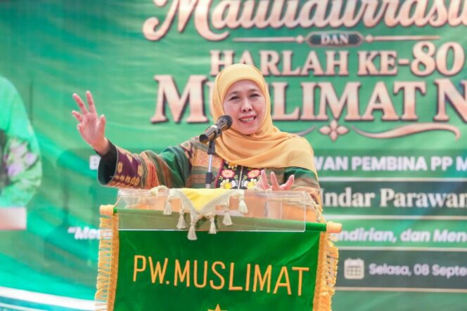 
Maulidurrasul dan Harlah Ke-80 Muslimat NU, Gubernur Khofifah Serukan Penguatan Peran Perempuan untuk Perdamaian Dunia