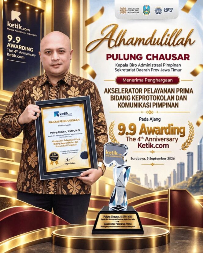 
Perkuat Stakeholder dan Media Relations, Kabiro Adpim Jatim Dinobatkan sebagai Akselerator Pelayanan Prima