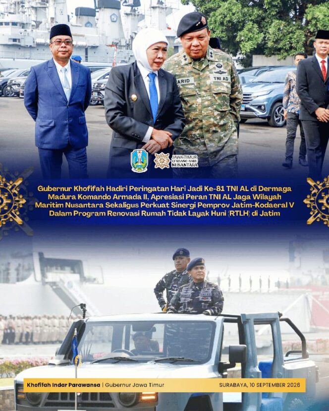 
Jaga Kedaulatan hingga Perkuat Ekonomi Maritim, Gubernur Khofifah Apresiasi Peran Strategis TNI AL
