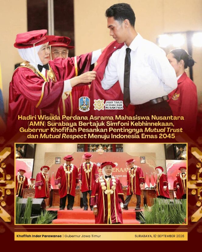 
Dari Sabang hingga Merauke Bersatu di AMN Surabaya, Gubernur Khofifah Teguhkan Peran Generasi Muda Menuju Indonesia Emas 2045