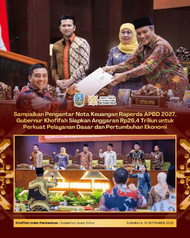 
Gubernur Khofifah Paparkan Proyeksi Pendapatan Jatim Rp26,4 Triliun, Dorong Penguatan Fiskal dan Digitalisasi Pajak