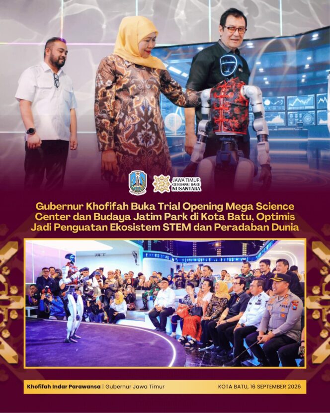
Gubernur Khofifah Apresiasi Mega Science Center Jatim Park, Hadirkan Ruang Belajar Interaktif Berbasis AI dan STEM