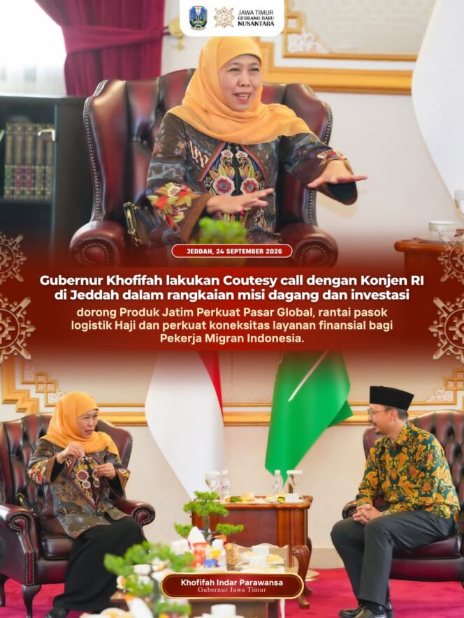 
Perluas Pasar Global, Gubernur Khofifah Jajaki Akses Produk Jatim ke Rantai Pasok Jemaah Haji dan Umrah