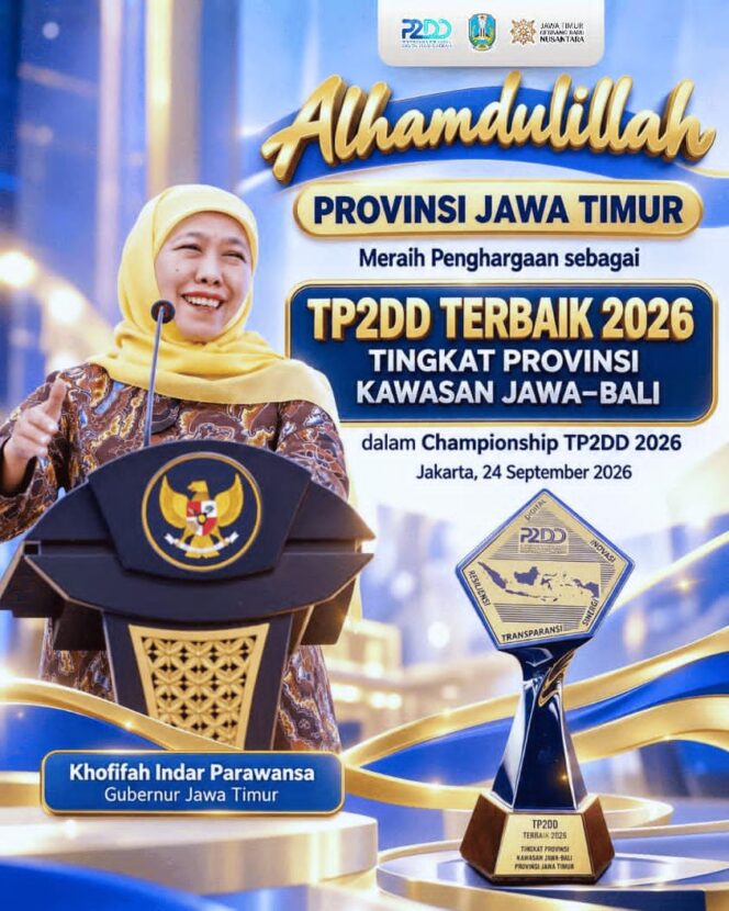 
Raih Penghargaan TP2DD Terbaik Se-Jawa Bali 2026, Jatim Perkuat Ekosistem Digital yang Inklusif dan Bermanfaat